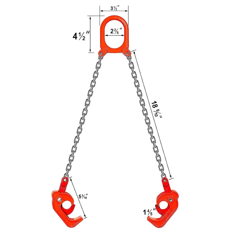 Chain Drum Lifter, 2200 Lbs 1Ton Capacity Galvanized G80 Chain