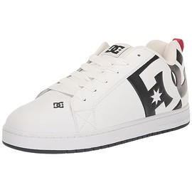 DC Men's Court Graffik SQ Low Top Casual Skate Shoe, White/Black/Black, 10