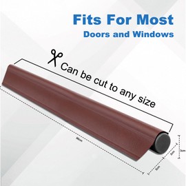 AiQInu Paraspifferi Sottoporta, Guarnizione Porta Blindata e Sottoporta Anti Insetti, 2 Pezzi Barriere Isolanti per Porte Interne ed Esterne, 96 cm x 8 cm, Marrone