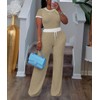 HTD Womens 2 Piece Outfits Sweatsuits Set Short Sleeve Wide
