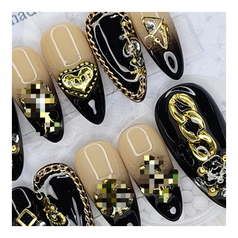 Hip chrome handmade nail tips - Oval M / 힙한