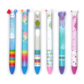 Twice as Nice 2 Color Click Pens - Rainbow Magic - Set of 6