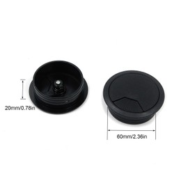 Quluxe Desk Grommet, 2-3/4 Inch Plastic Desk Cord Cable Hole Cover Grommet -Black (Pack of 20)