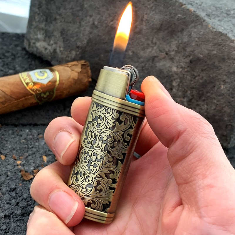 IN SELECT 2 PCS Pack Vintage Metal Lighter Case Cover