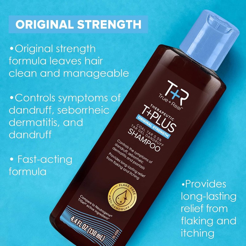 True+Real Therapeutic Plus Tar Gel Anti-Dandruff Shampoo 0.5% Coal Tar,