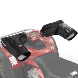 KEMIMOTO ATV Gloves, Touch-Friendly Bag/Front Wind-Breaking Guard Motorcycle Snowmobile Handlebar Mittens Compatible with Sportsman Scrambler FourTrax Grizzly Snowmobile Bicycle (Black)