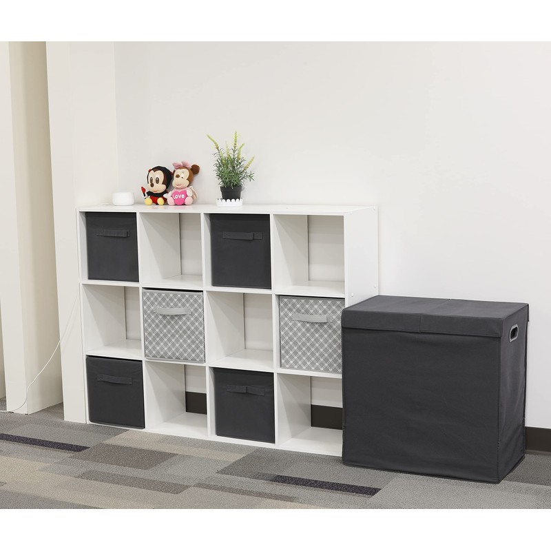 Simple Houseware Double Laundry Hamper with Lid and Removable Laundry