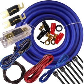 Complete Gravity Elite 0 Gauge Amp Kit Amplifier Install Wiring 0 Ga Wire 5000W to 8000W - Ultra Soft Wire - S1 Kit Blue - for Installer and DIY Hobbyist - Perfect for Car/Truck/Motorcycle/RV/ATV