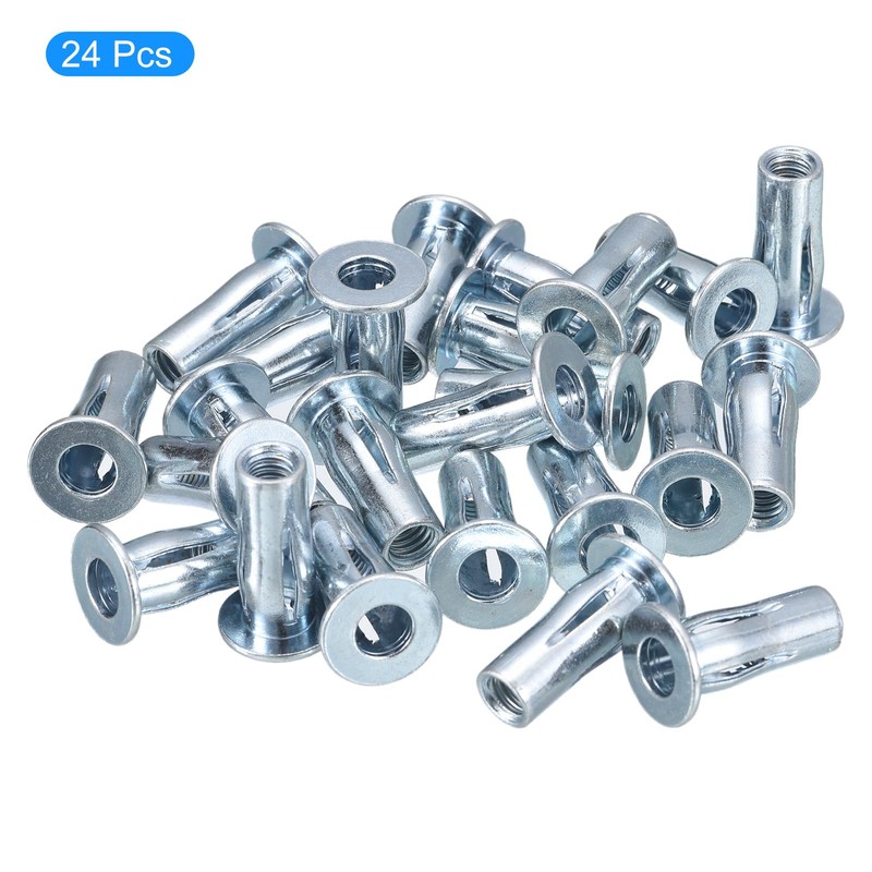 Awclub 5/16-18 Multi-Grip Rivet Nuts, 24pcs Pre-Bulbed Shank Flat Head