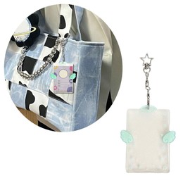 QINZITAO Photocard Holder Korean Popular Photo Card Holder Keychain Identity Card Holder Pendant Keychain Student Card Sleeve