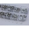 Over 2100 Pieces Crystal Clear Flat Back Glass Rhinestones Crystals
