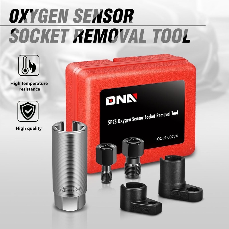 DNA MOTORING 5pcs Oxygen Sensor Socket & Thread Chaser Set
