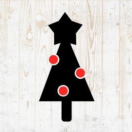 Christmas Tree Decals Peel and Stick - Wall Vinyl Decals Stickers - Ornament Snowflake Reindeer Santa Claus Holly Angel Silhouette - Car Window Truck Laptop Tumbler - Shop Store Room Decor DWSV15161