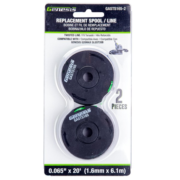 Genesis GASTS165-2 0.065". 2-Piece (for GLGST20B) Replacement String Trimmer Spool,
