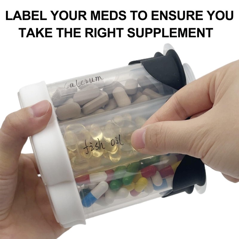 Heatable Supplement Pill Dispenser with Desiccant, Monster Pill Bottle Organizer-7