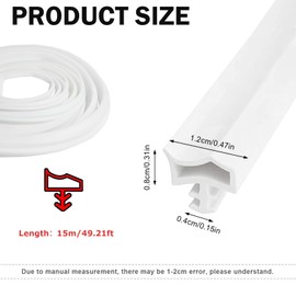 Rubber Door Seal, Room Door Seal, White, 15 m Door Seal, Room Door Seal White for Sound Insulation, Draught Excluder and Door Seals, Wooden Doors for Sound Insulation, White