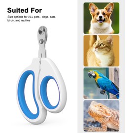 Cat Nail Clippers, Cat Claw Trimmers, Suitable for Small Animals Such as Cats, Birds, Hamsters, Rabbits, Hedgehogs, Ferrets, Chinchillas, Guinea Pigs，Etc. (Blue)