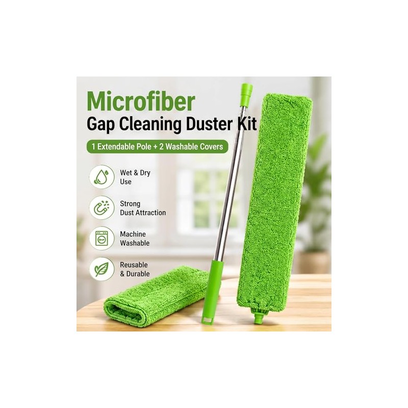 Retractable Gap Dust Cleaner for Hard-to-Reach Spaces