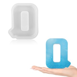 Gartful - Moldes de resina para fundición, moldes de silicona de resina del alfabeto Q Capital para epoxi, moldes de letras de silicona 3D gruesos para hacer letras, arte de signos de palabra