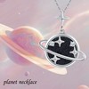 ONEFINITY Saturn Planet Necklace 925 Sterling Silver Planet Space Pendant