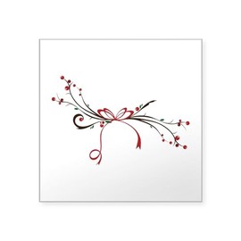 CafePress Holly Branch Sticker Square Bumper Sticker Car Decal