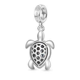 GNOCE Sea Turtle Pendant Charm 925 Sterling Silver Dangle Charms for Bracelet Jewelry Gift For Women Wife Fit Snake Chain Bracelets/Necklace