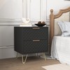 Spaco Black Nightstand Set of 2,Bedside Tables with 2 Drawers