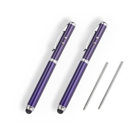 AIYIBEN Metal multi-function pen, touch screen stylus, flashlight with white light, infrared, creative Christmas and birthday gifts (2 Transparent Blue)
