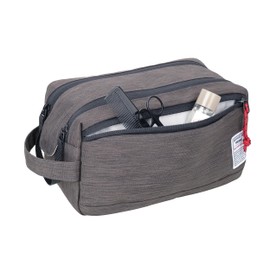 Troika Business Wash Bag 2 with Main Compartment and Wide Opening for Easy Removal, Two Zips, Additional Magnet for Closing, 2 Mesh Compartments, 3 Elastic Bands in the Main Compartment, Anthracite /