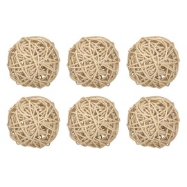sourcing map 6 Pcs Wicker Rattan Balls 3.2 Inch Rattan Decorative Balls Vase Fillers for Wedding Party Centerpiece Bowls Home Decoration Original Color
