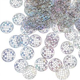 100 Pcs Glitter Disco Ball Decorative Confetti Party, 80s 90s Theme Party Decorations, Disco Ball Confetti Large Decoration, Glitter Confetti for Retro Party, Disco Ball Themed Party Decorations