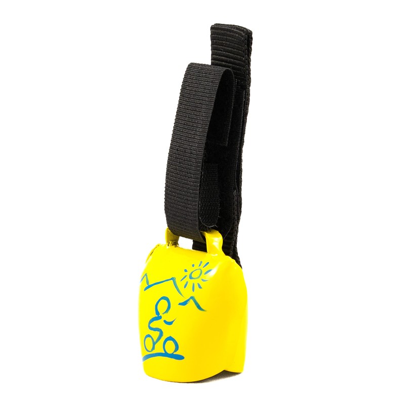 swisstrailbell® Fresh Colour Edition: Yellow with Blue Mountain Biker, Black