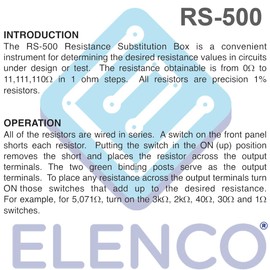 Elenco Resistance Substitution Box | Resistance Range From 1Ω To 11, 111 , 110MΩ | 1% Precision: 1Ω-40kΩ- 1 Watt/ 100kΩ- 4MΩ- 1/2 Watt