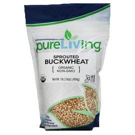 PureLiving Organic Sprouted Buckwheat - Whole Grain - 16 Ounce Bag - A Pseudo-cereal rich in vitamins, minerals, and complex carbohydrates.