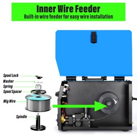 MIG Welder, 200Amp 4 in 1 Gas MIG/Gasless Flux Core MIG/Stick/Lift TIG Multi Process Welding Machine