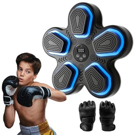 LMNIOYI Music Boxing Machine for Kids Adults Smart Bluetooth Wall-Mounted Boxing Machine with Gloves Interactive Fitness Workout Equipment at Home Gym Sports Outdoors