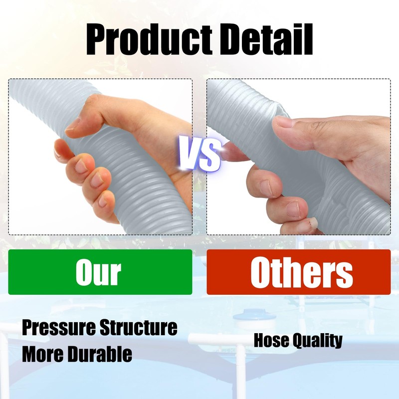eBoot 2 Pcs 29060e Above Ground Pool Hoses 1.5" Diameter