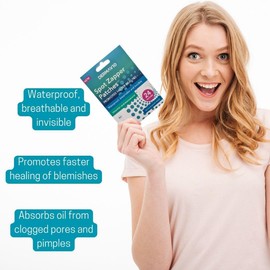 12 Packs – Derma V10 Spot Zapper Patches, Hydrocolloid for Faster Healing of Blemishes, Pimples & Clogged Pores, Waterproof, Breathable, Long-Lasting, Invisible, 2 Sizes (24 Patches Per Pack)