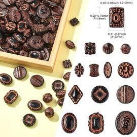 LiQunSweet - 430 abalorio acrílicas sueltas con temática negra clásico, formas mixtas, flores, redondas, planas, ovaladas, rectangulares, rombos, para bricolaje, joyas, collares, manualidades, bolsas,