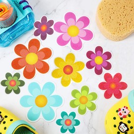 Lakaemfis 11 Pcs Non Slip Flowers Bathtub Stickers with Premium Scraper Non Slip Bathtub Stickers Flower Shape Safety Anti Slip Appliques for Bathtub Shower