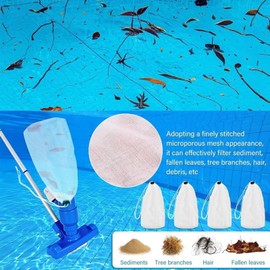 Pool Vacuum Mesh Filter Bags | Pool Vacuum Replacement Mesh Bags, Water Cleaning Nylon Pouch with Locking Cord for Aquarium Dirt Leaves Debris Sand Silt Hair