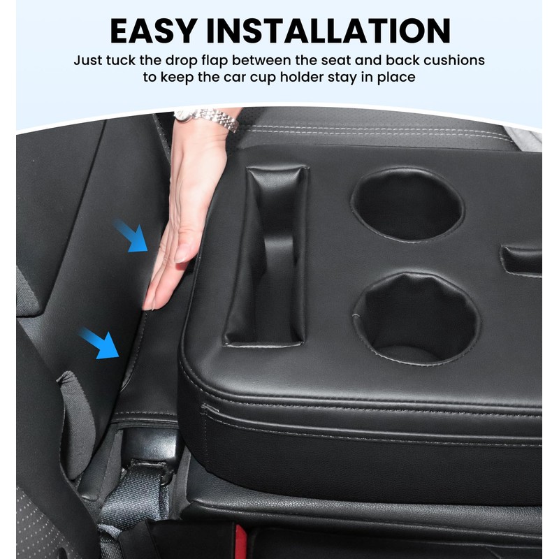 Back Seat Cup Holder for Car, PU Leather Couch Sofa