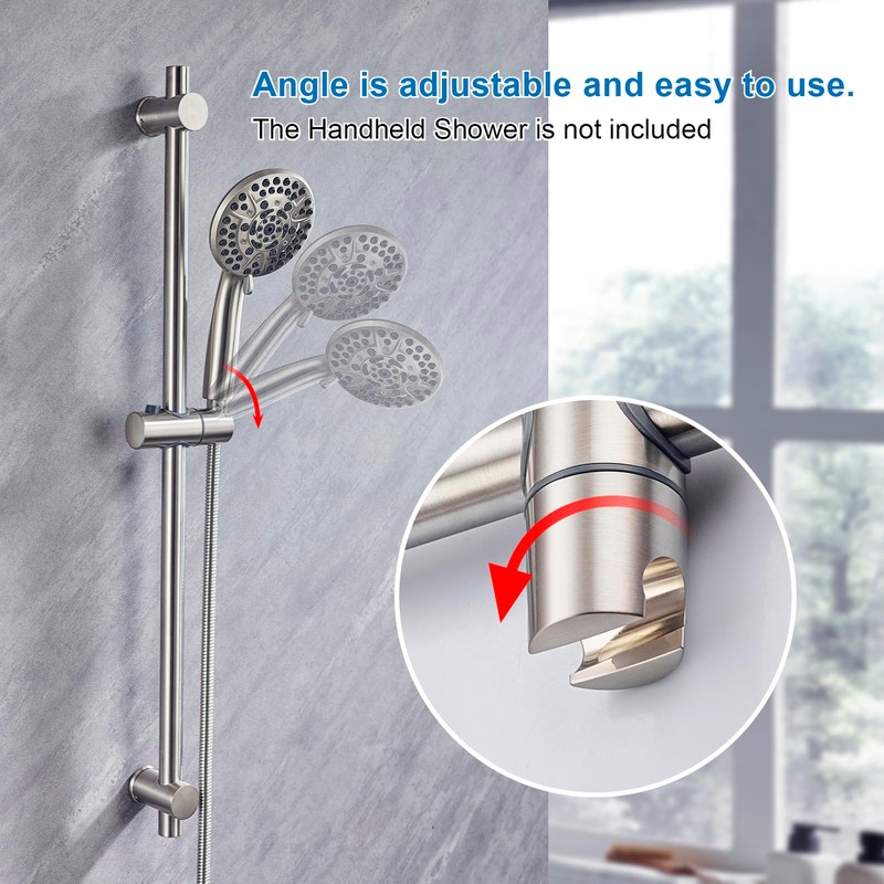 BANGPU 31.5 Inch Shower Slide Bar Wall Mount – Brushed