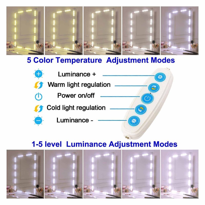 LED Vanity Mirror Lights Dressing Table DIY Dimmable Makeup Mirror