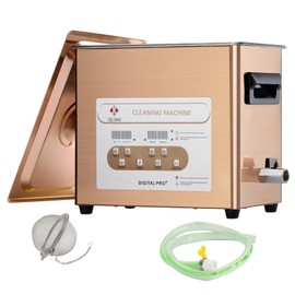 JIEJING 6.5L Ultrasonic Cleaner with Degas and Semiwave Mode, 40kHz Sonic Cleaner Machine for Carburetor Eyeglasses Jewelry Auto Parts etc, 110V, Rose Gold