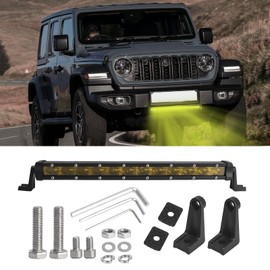 GLOBLED 13 Inch Single Row Led Light Bar, LED Slim Light Bar Off Road Light Fog Work Lamp Driving Lights for Truck Off Road Pickup SUV ATV UTV Boats Roof Bumper-1PC