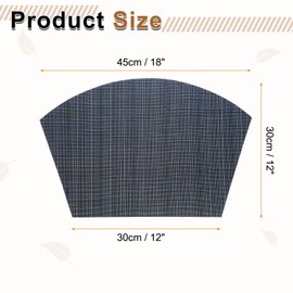 sourcing map 4pcs Wedge Placemats 18" x 12" Woven Vinyl Round Table Placemats Non Slip Heat Resistant Kitchen Table Mats for Outdoor Indoor Party Family Holiday, Dark Blue