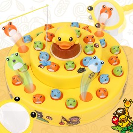Afoxon Gift Toys for Toddler,3 in 1 Fishing Games for Kids, Duck Bouncy Toys,Birthday Gift Ideas for Boys Girls,Fine Motor Skills Toys
