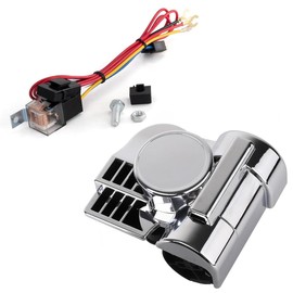 Baieasy Super Loud 150DB Horn for Car, Motorcycle, Truck, Boat, Pickup - 12V Train Sound Horn Kit (Silver Shell)