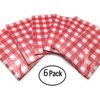Pack of 6 Plastic Red and White Checkered Tablecloths -